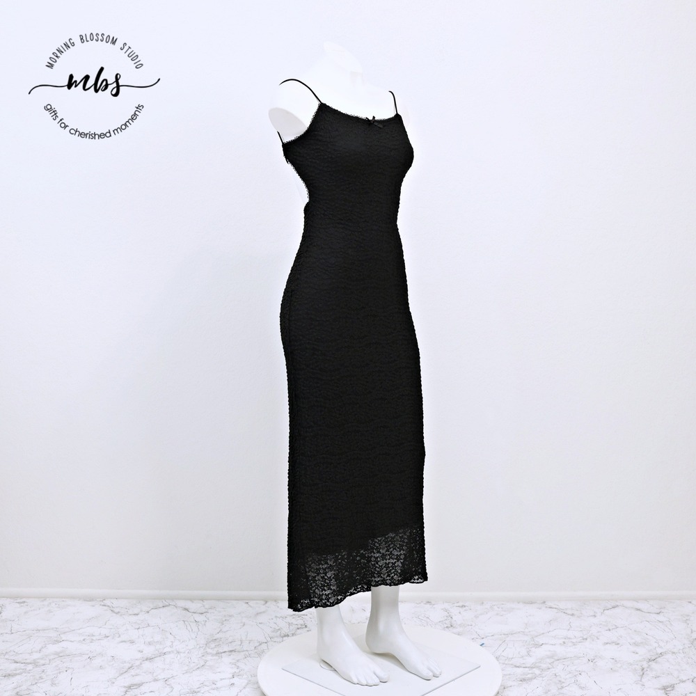 NWOT Isabelle's Cabinet‎ Lace Coquette Romantic Gothic Maxi Dress Black Women M